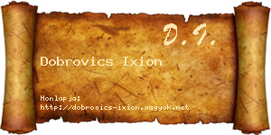 Dobrovics Ixion névjegykártya